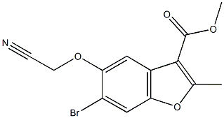 methyl 6-bromo-5-(cyanomethoxy)-2-methyl-1-benzofuran-3-carboxylate Struktur