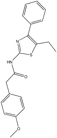 N-(5-ethyl-4-phenyl-1,3-thiazol-2-yl)-2-(4-methoxyphenyl)acetamide Struktur