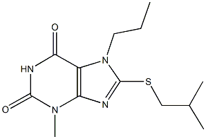 8-(isobutylsulfanyl)-3-methyl-7-propyl-3,7-dihydro-1H-purine-2,6-dione Struktur