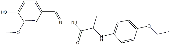 2-(4-ethoxyanilino)-N'-(4-hydroxy-3-methoxybenzylidene)propanohydrazide Struktur