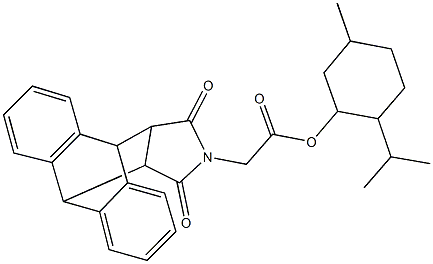 2-isopropyl-5-methylcyclohexyl (16,18-dioxo-17-azapentacyclo[6.6.5.0~2,7~.0~9,14~.0~15,19~]nonadeca-2,4,6,9,11,13-hexaen-17-yl)acetate Struktur