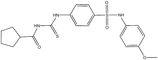 4-({[(cyclopentylcarbonyl)amino]carbothioyl}amino)-N-(4-methoxyphenyl)benzenesulfonamide Struktur