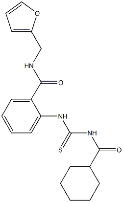 2-({[(cyclohexylcarbonyl)amino]carbothioyl}amino)-N-(2-furylmethyl)benzamide Struktur