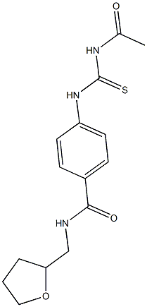 4-{[(acetylamino)carbothioyl]amino}-N-(tetrahydro-2-furanylmethyl)benzamide Struktur