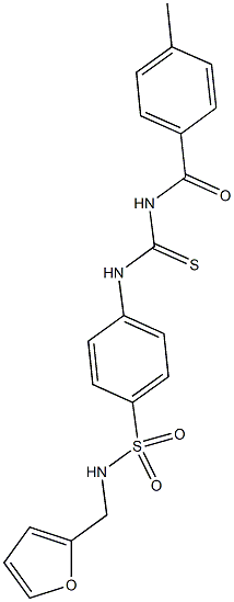 N-(2-furylmethyl)-4-({[(4-methylbenzoyl)amino]carbothioyl}amino)benzenesulfonamide Struktur