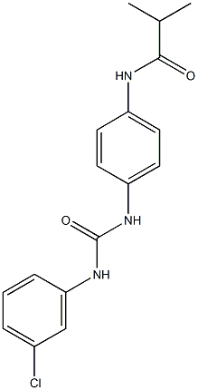 N-(4-{[(3-chloroanilino)carbonyl]amino}phenyl)-2-methylpropanamide Struktur