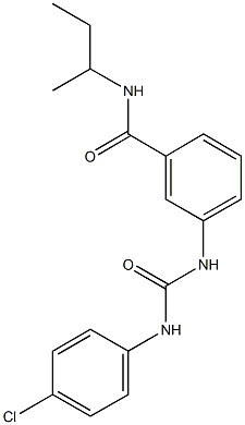 N-(sec-butyl)-3-{[(4-chloroanilino)carbonyl]amino}benzamide Struktur