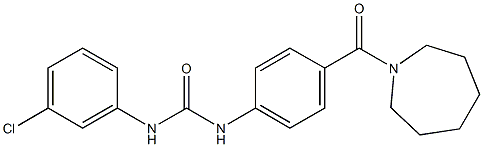 N-[4-(1-azepanylcarbonyl)phenyl]-N'-(3-chlorophenyl)urea Struktur