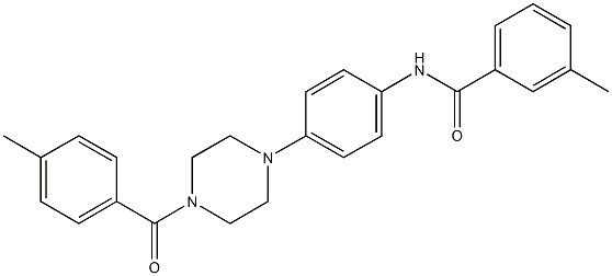 3-methyl-N-{4-[4-(4-methylbenzoyl)-1-piperazinyl]phenyl}benzamide Struktur