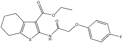 ethyl 2-{[(4-fluorophenoxy)acetyl]amino}-4,5,6,7-tetrahydro-1-benzothiophene-3-carboxylate Struktur