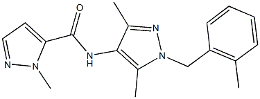 N-[3,5-dimethyl-1-(2-methylbenzyl)-1H-pyrazol-4-yl]-1-methyl-1H-pyrazole-5-carboxamide Struktur