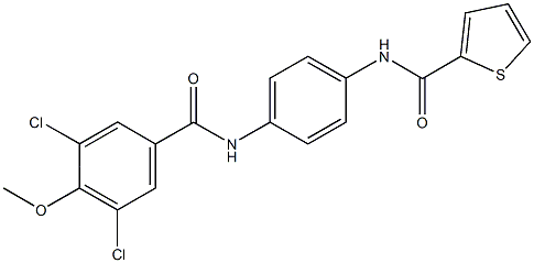 N-{4-[(3,5-dichloro-4-methoxybenzoyl)amino]phenyl}-2-thiophenecarboxamide Struktur