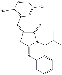 5-(5-chloro-2-hydroxybenzylidene)-3-isobutyl-2-(phenylimino)-1,3-thiazolidin-4-one Struktur