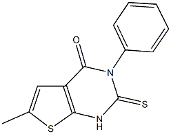 6-methyl-3-phenyl-2-thioxo-2,3-dihydrothieno[2,3-d]pyrimidin-4(1H)-one Struktur