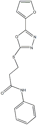 3-{[5-(2-furyl)-1,3,4-oxadiazol-2-yl]thio}-N-phenylpropanamide Struktur