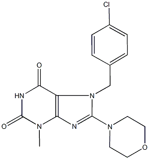 7-(4-chlorobenzyl)-3-methyl-8-(4-morpholinyl)-3,7-dihydro-1H-purine-2,6-dione Struktur