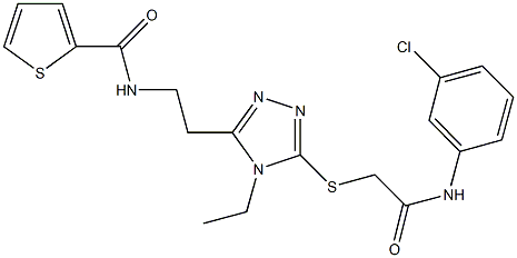 N-[2-(5-{[2-(3-chloroanilino)-2-oxoethyl]sulfanyl}-4-ethyl-4H-1,2,4-triazol-3-yl)ethyl]-2-thiophenecarboxamide Struktur