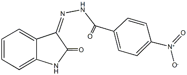 4-nitro-N'-(2-oxo-1,2-dihydro-3H-indol-3-ylidene)benzohydrazide Struktur