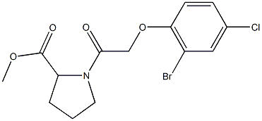 methyl 1-[(2-bromo-4-chlorophenoxy)acetyl]-2-pyrrolidinecarboxylate Struktur