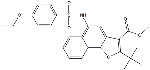 methyl 2-tert-butyl-5-{[(4-ethoxyphenyl)sulfonyl]amino}naphtho[1,2-b]furan-3-carboxylate Struktur