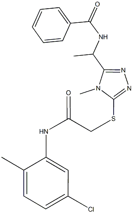 N-[1-(5-{[2-(5-chloro-2-methylanilino)-2-oxoethyl]sulfanyl}-4-methyl-4H-1,2,4-triazol-3-yl)ethyl]benzamide Struktur