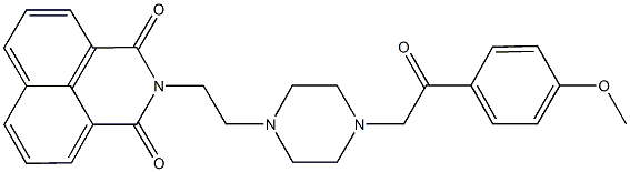 2-(2-{4-[2-(4-methoxyphenyl)-2-oxoethyl]-1-piperazinyl}ethyl)-1H-benzo[de]isoquinoline-1,3(2H)-dione Struktur