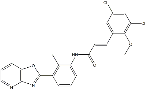 3-(3,5-dichloro-2-methoxyphenyl)-N-(2-methyl-3-[1,3]oxazolo[4,5-b]pyridin-2-ylphenyl)acrylamide Struktur