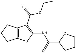 ethyl 2-[(tetrahydro-2-furanylcarbonyl)amino]-5,6-dihydro-4H-cyclopenta[b]thiophene-3-carboxylate Struktur