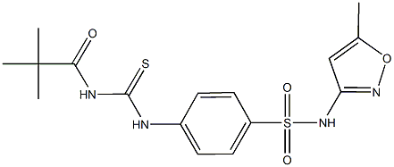 4-({[(2,2-dimethylpropanoyl)amino]carbothioyl}amino)-N-(5-methyl-3-isoxazolyl)benzenesulfonamide Struktur