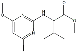 methyl 2-[(4-methoxy-6-methyl-2-pyrimidinyl)amino]-3-methylbutanoate Struktur