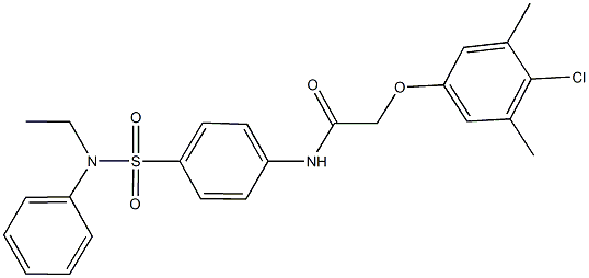 2-(4-chloro-3,5-dimethylphenoxy)-N-{4-[(ethylanilino)sulfonyl]phenyl}acetamide Struktur