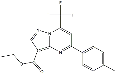 ethyl 5-(4-methylphenyl)-7-(trifluoromethyl)pyrazolo[1,5-a]pyrimidine-3-carboxylate Struktur