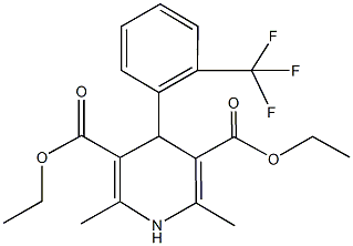 diethyl 2,6-dimethyl-4-[2-(trifluoromethyl)phenyl]-1,4-dihydro-3,5-pyridinedicarboxylate Struktur