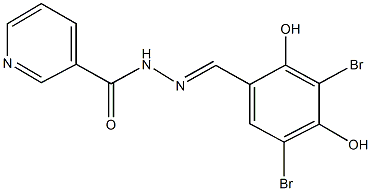 N'-(3,5-dibromo-2,4-dihydroxybenzylidene)nicotinohydrazide Struktur