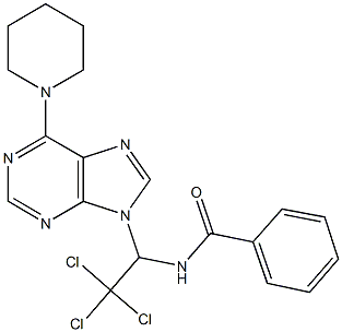 N-{2,2,2-trichloro-1-[6-(1-piperidinyl)-9H-purin-9-yl]ethyl}benzamide Struktur