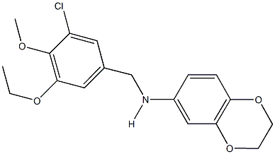 N-(3-chloro-5-ethoxy-4-methoxybenzyl)-N-(2,3-dihydro-1,4-benzodioxin-6-yl)amine Struktur