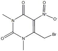 6-(bromomethyl)-5-nitro-1,3-dimethyl-2,4(1H,3H)-pyrimidinedione Struktur