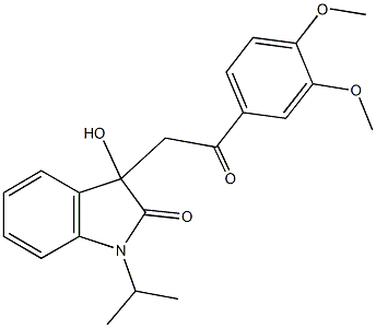 3-[2-(3,4-dimethoxyphenyl)-2-oxoethyl]-3-hydroxy-1-isopropyl-1,3-dihydro-2H-indol-2-one Struktur