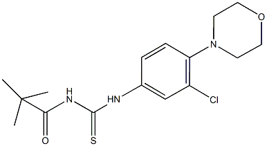 N-[3-chloro-4-(4-morpholinyl)phenyl]-N'-(2,2-dimethylpropanoyl)thiourea Struktur