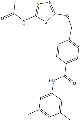 4-({[5-(acetylamino)-1,3,4-thiadiazol-2-yl]thio}methyl)-N-(3,5-dimethylphenyl)benzamide Struktur