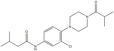 N-[3-chloro-4-(4-isobutyryl-1-piperazinyl)phenyl]-3-methylbutanamide Struktur