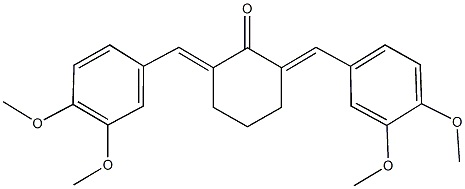 2,6-bis(3,4-dimethoxybenzylidene)cyclohexanone Struktur