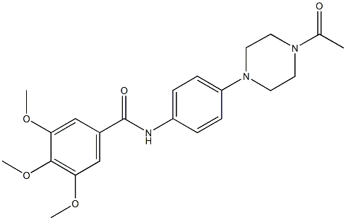 N-[4-(4-acetylpiperazin-1-yl)phenyl]-3,4,5-tris(methyloxy)benzamide Struktur