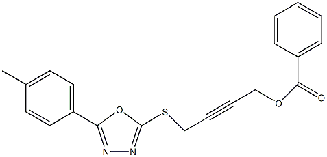 4-{[5-(4-methylphenyl)-1,3,4-oxadiazol-2-yl]sulfanyl}but-2-ynyl benzoate Struktur