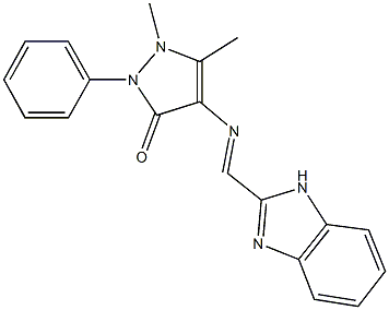 4-[(1H-benzimidazol-2-ylmethylene)amino]-1,5-dimethyl-2-phenyl-1,2-dihydro-3H-pyrazol-3-one Struktur