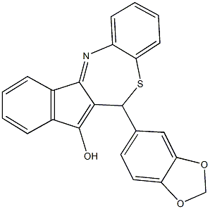 6-(1,3-benzodioxol-5-yl)-6H-indeno[2,1-c][1,5]benzothiazepin-7-ol Struktur