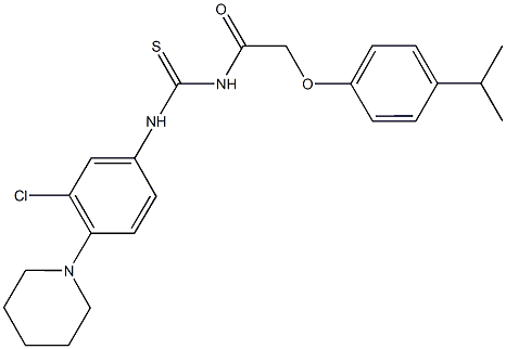 N-(3-chloro-4-piperidin-1-ylphenyl)-N'-[(4-isopropylphenoxy)acetyl]thiourea Struktur