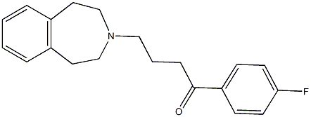 1-(4-fluorophenyl)-4-(1,2,4,5-tetrahydro-3H-3-benzazepin-3-yl)-1-butanone Struktur