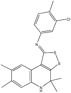 N-(3-chloro-4-methylphenyl)-N-(4,4,7,8-tetramethyl-4,5-dihydro-1H-[1,2]dithiolo[3,4-c]quinolin-1-ylidene)amine Struktur