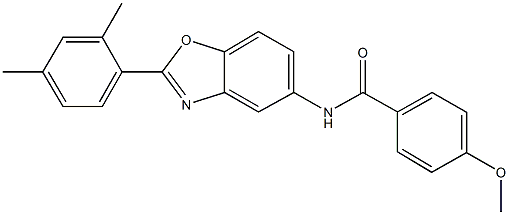 N-[2-(2,4-dimethylphenyl)-1,3-benzoxazol-5-yl]-4-methoxybenzamide Struktur